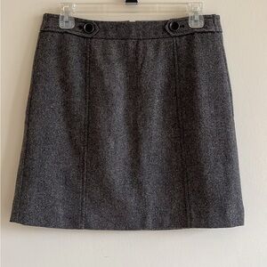 LOFT gray/black wool Casual Mini Skirt